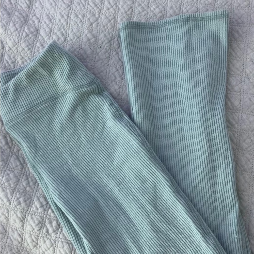 Green Y2K Flared Leggings